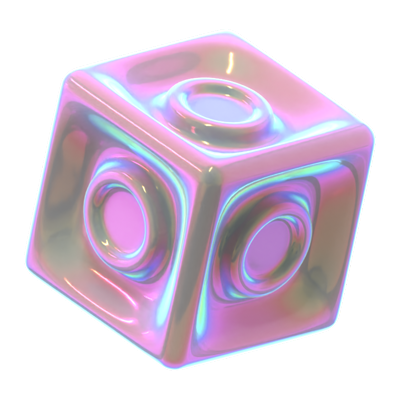 Hologram Geometric Cube 3D Icon 3D Graphic