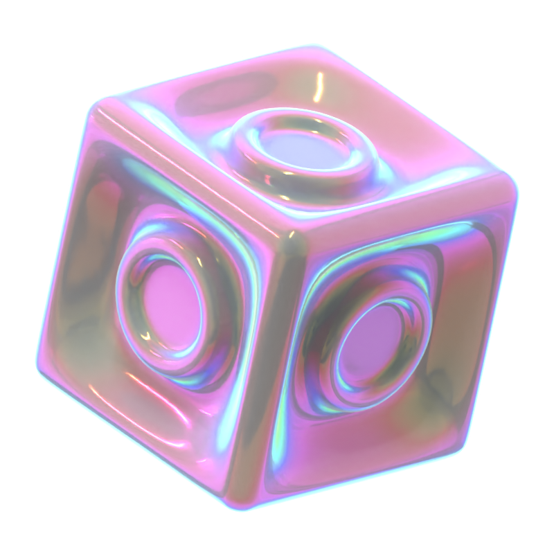 Hologramm Geometrischer Würfel 3D-Symbol 3D Graphic