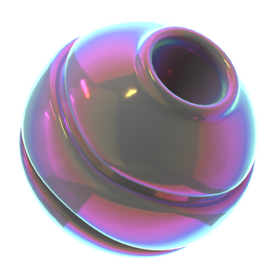 Hologram Geometric Boolean Round 3D Icon 3D Graphic