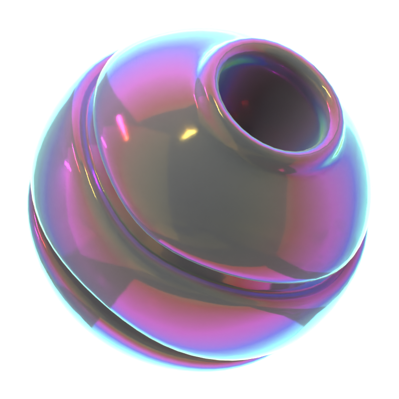 Hologram Geometric Boolean Round 3D Icon 3D Graphic