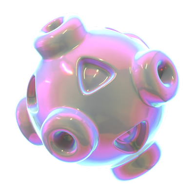 Hologram Geometric Boolean Sphere 3D Icon 3D Graphic