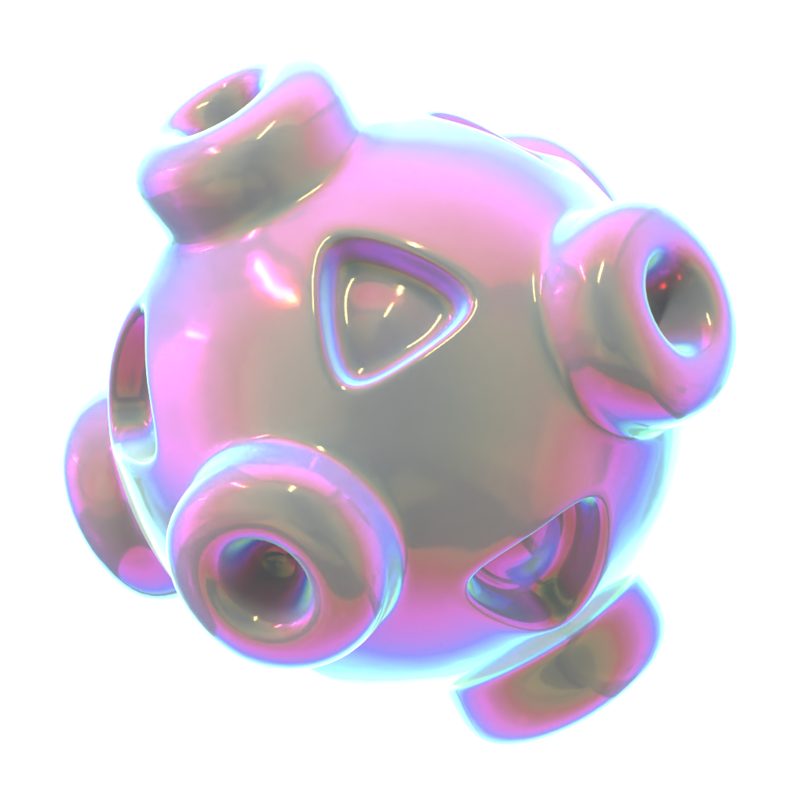 Hologram Geometric Boolean Sphere 3D Icon 3D Graphic