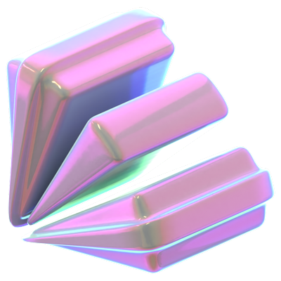 Hologram Geometric  Bend Cube 3D Icon 3D Graphic