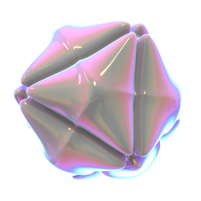 Hologram Geometric Abstract Icosphere 3D Icon 3D Graphic