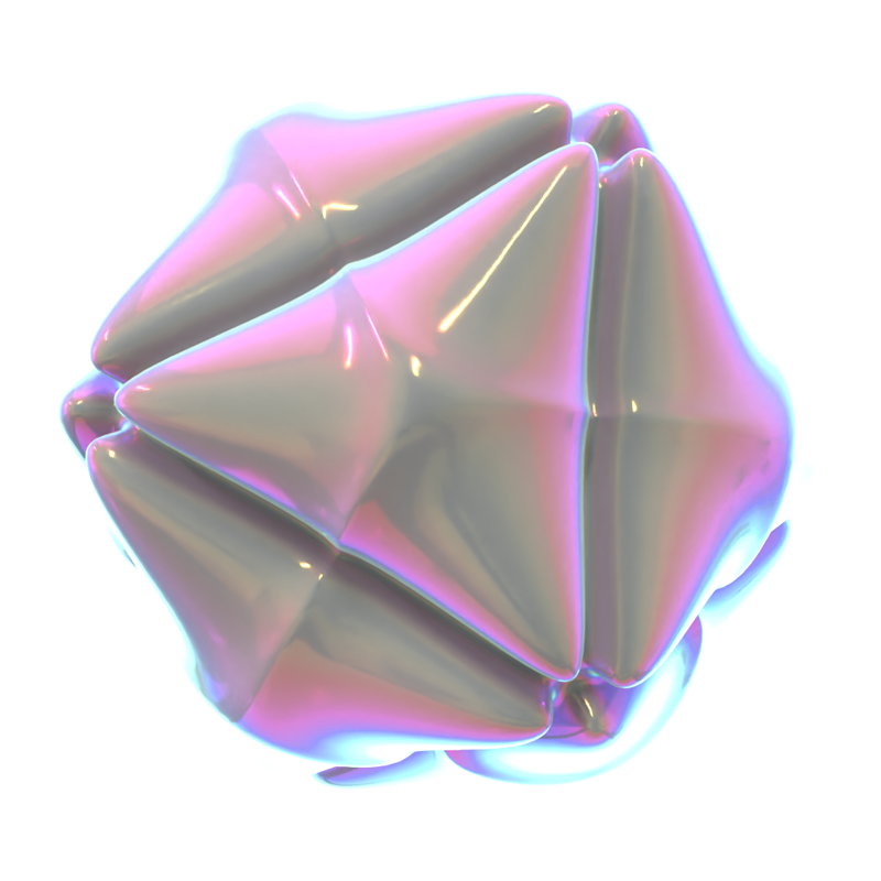 Hologram Geometric Abstract Icosphere 3D Icon 3D Graphic