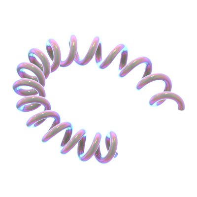 Hologram Geometric Spiral Curve 3D Icon 3D Graphic