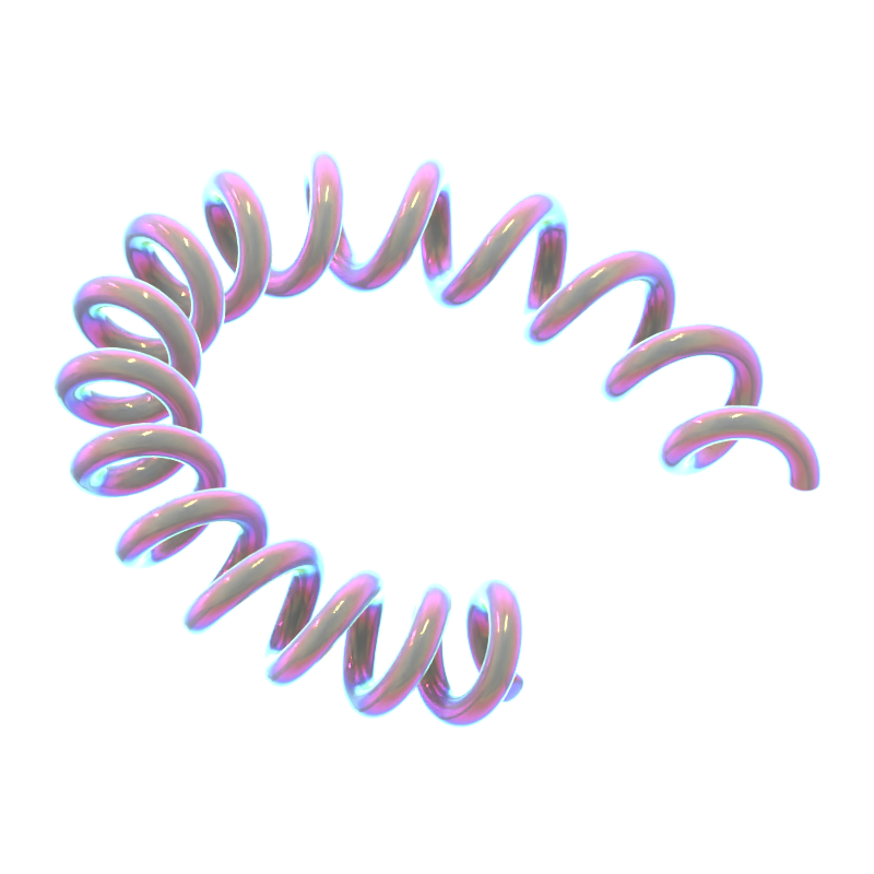 Hologram Geometric Spiral Curve 3D Icon