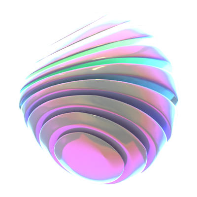 Hologram Geometric Wave Bend Sphere 3D Icon 3D Graphic