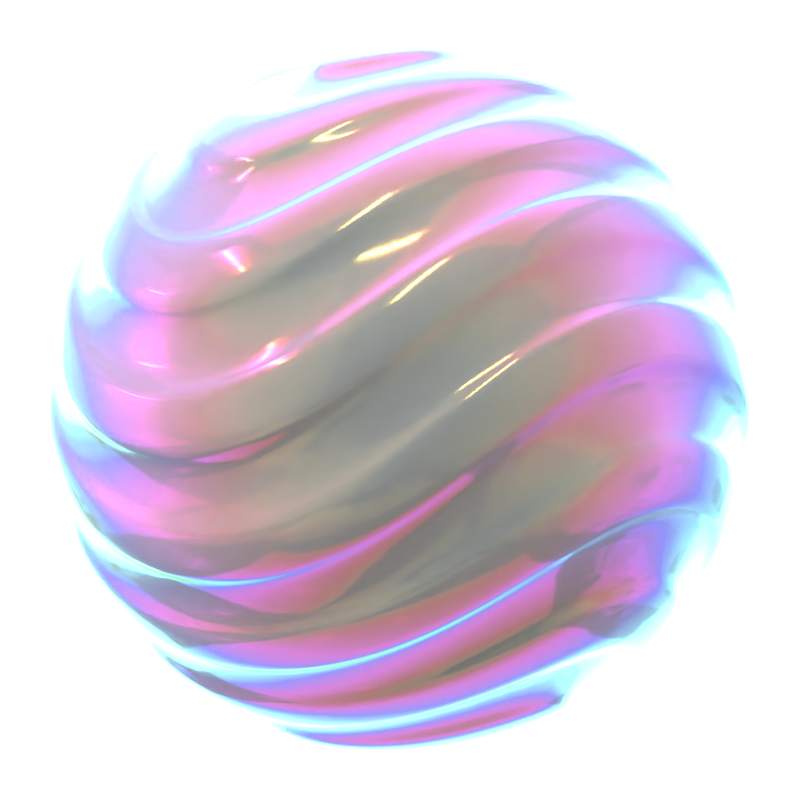 Hologram Geometric Wave Sphere 3D Icon 3D Graphic