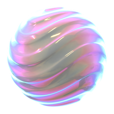 Hologram Geometric Wave Sphere 3D Icon 3D Graphic