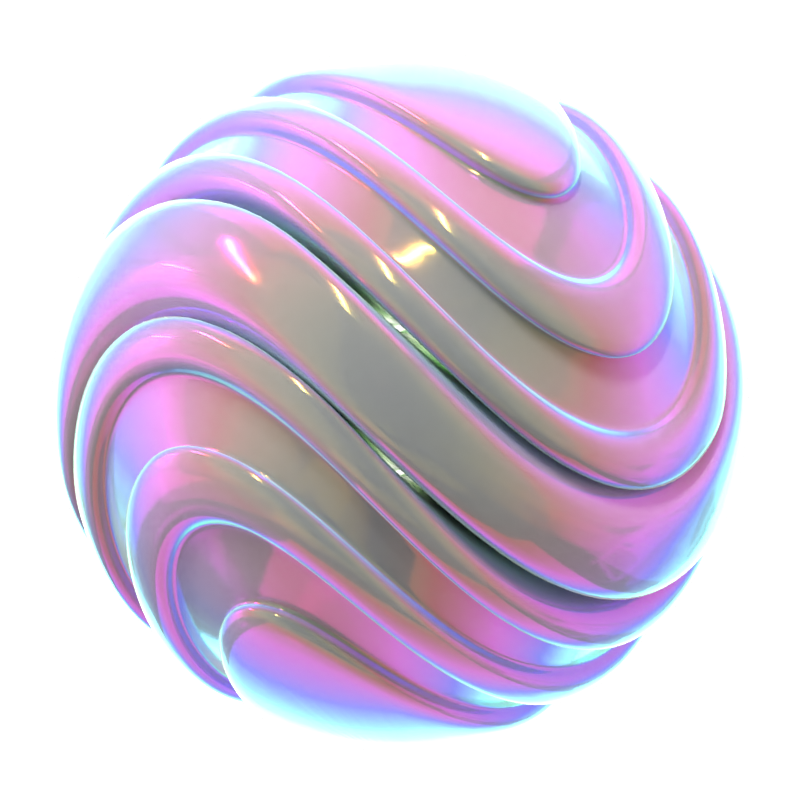 Hologram Geometric Twist Sphere 3D Icon