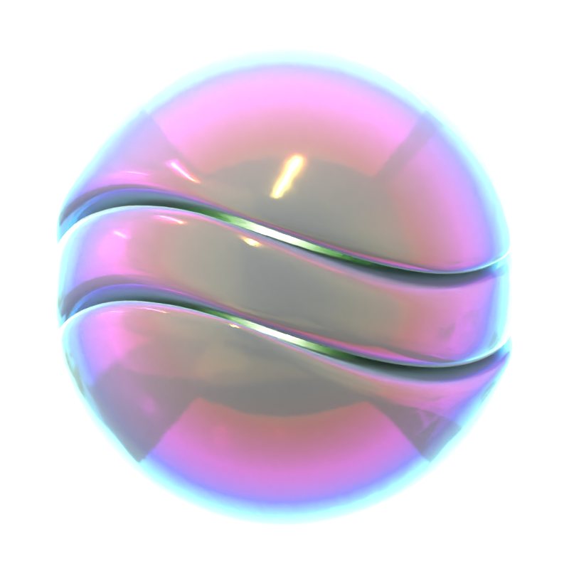 Hologramm Geometrische Streifen Kugel 3D Icon