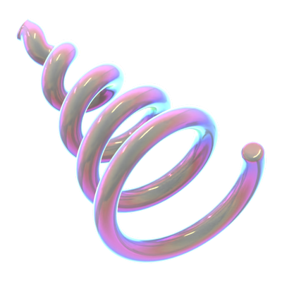 Hologram Geometric Spiral 3D Icon 3D Graphic