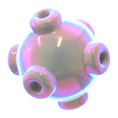 Hologram Geometric Sphere 3D Icon 3D Graphic