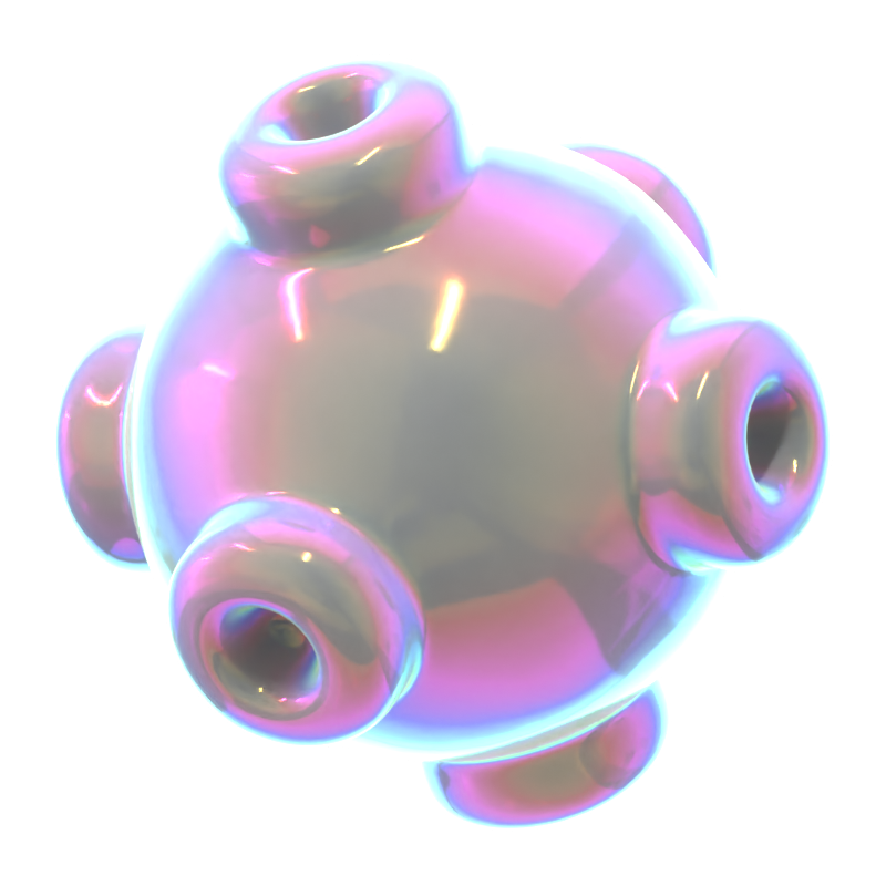 Hologram Geometric Sphere 3D Icon 3D Graphic