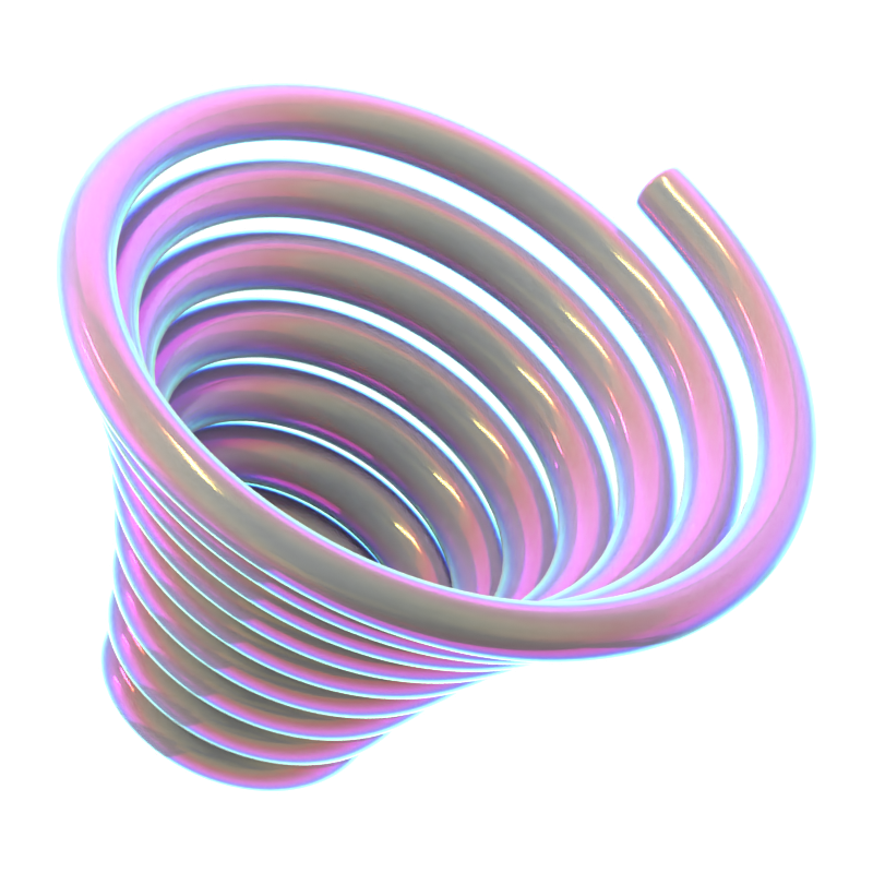 Hologramm Geometrische Spirale Kreis 3D-Symbol 3D Graphic