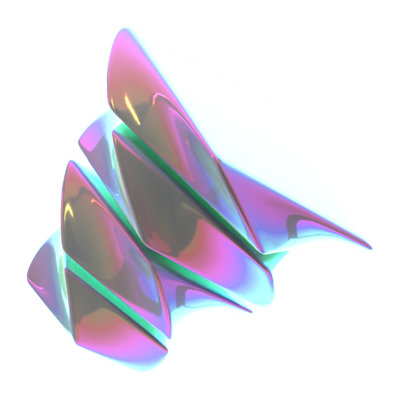 Hologram Geometric Twist Cube 3D Icon 3D Graphic