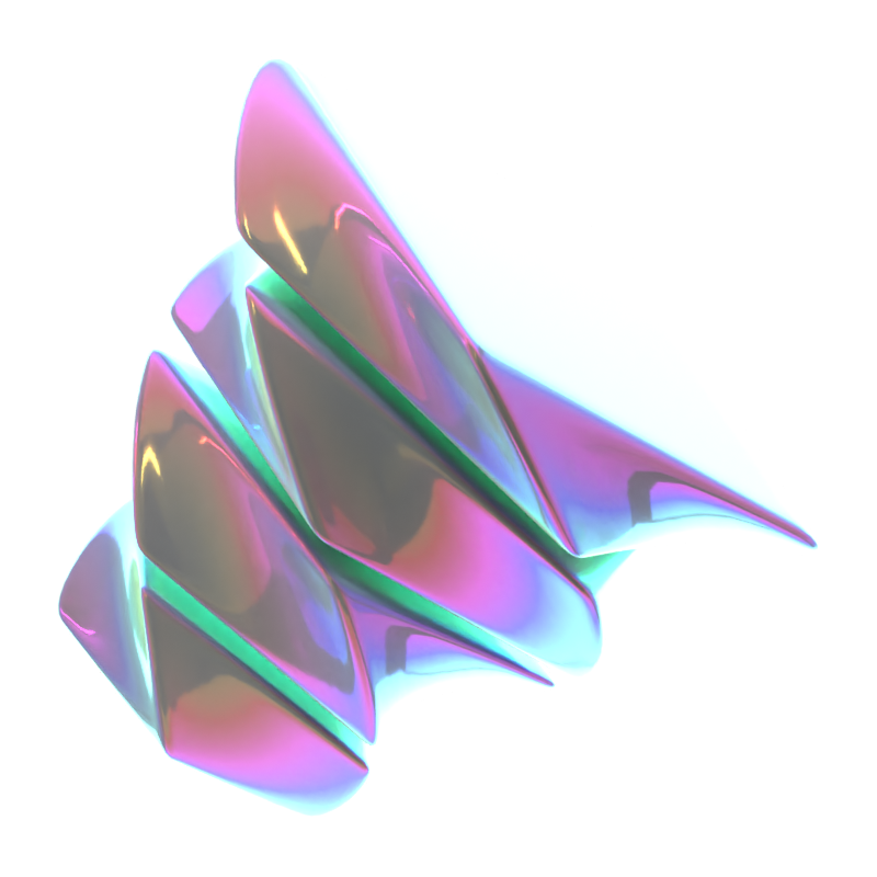 Hologram Geometric Twist Cube 3D Icon 3D Graphic