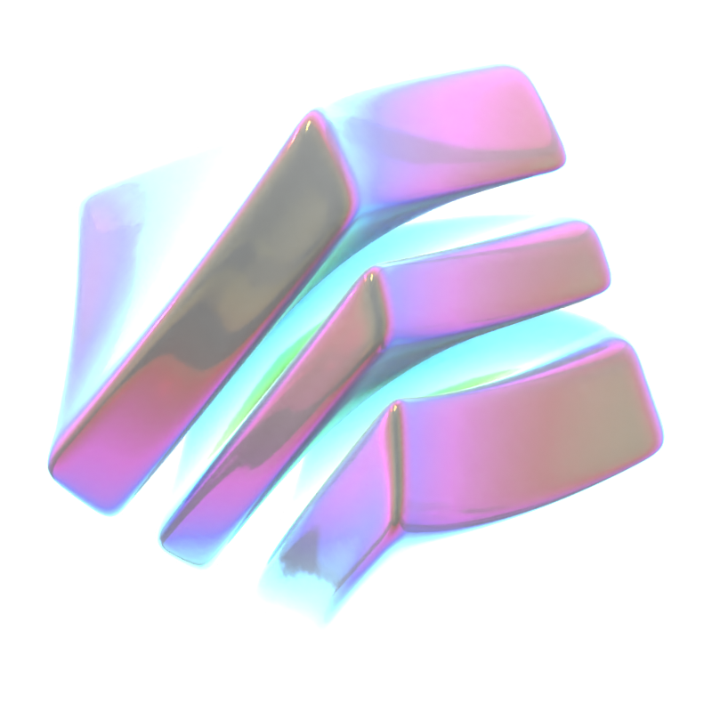 Hologram Geometric Triple Cube 3D Icon