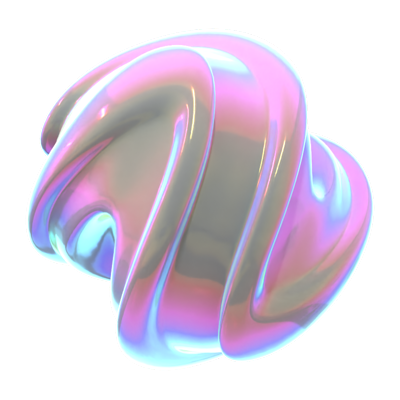 Hologram Geometric Twist Bend Sphere 3D Icon 3D Graphic