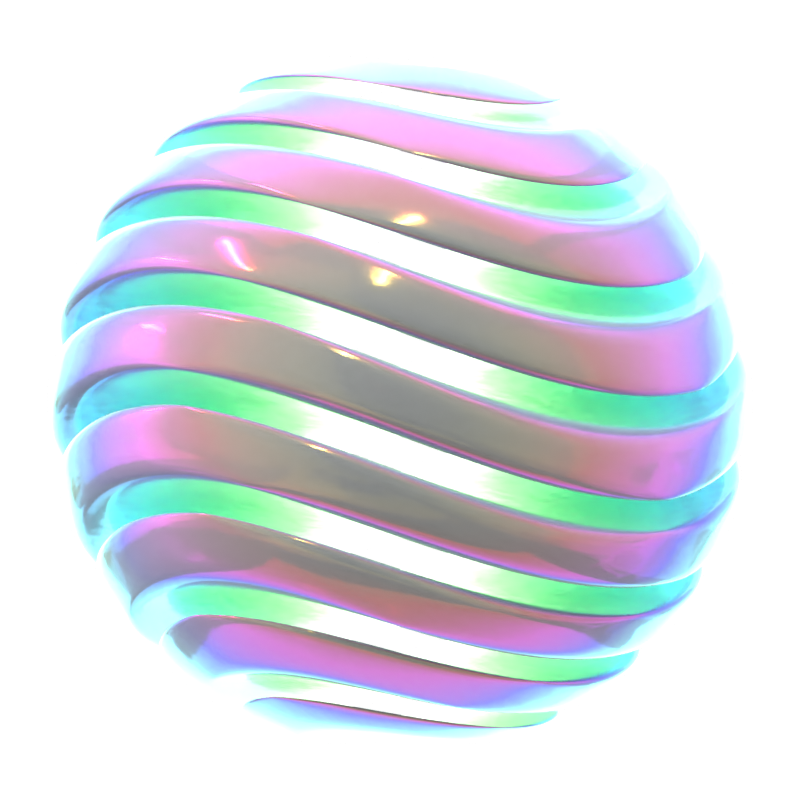 Hologram Geometric Wavy Sphere 3D Icon 3D Graphic