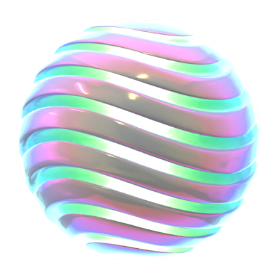 Hologram Geometric Wavy Sphere 3D Icon 3D Graphic