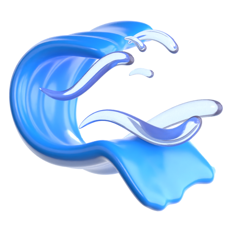 Wave 3D Icon 3D Graphic