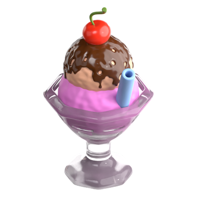 ícone 3d ice cream sundae 3D Graphic