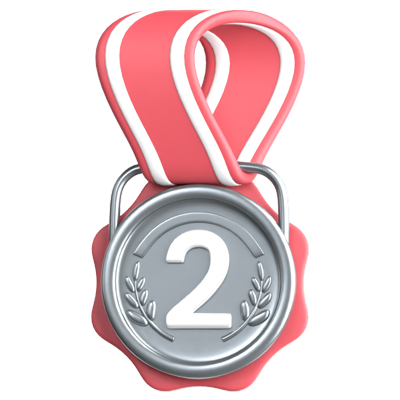 Silver Medal 3D Icon 3D Graphic