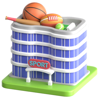 Athlete Village 3D Icon 3D Graphic