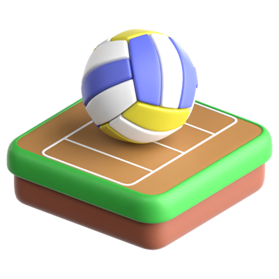 icono 3d de voleibol 3D Graphic