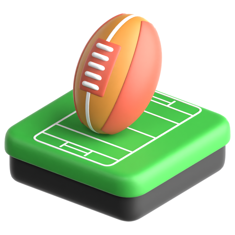 Rugby 3D-Symbol