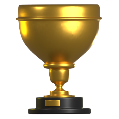 Golden Trophy Bowl Shape 3D Icon 3D Graphic