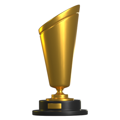 Goldene Trophäe Zylinderform 3D-Symbol 3D Graphic