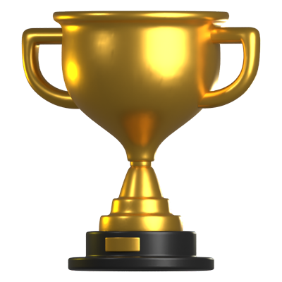 Golden Trophy Cup Shape 3D Icon 3D Graphic