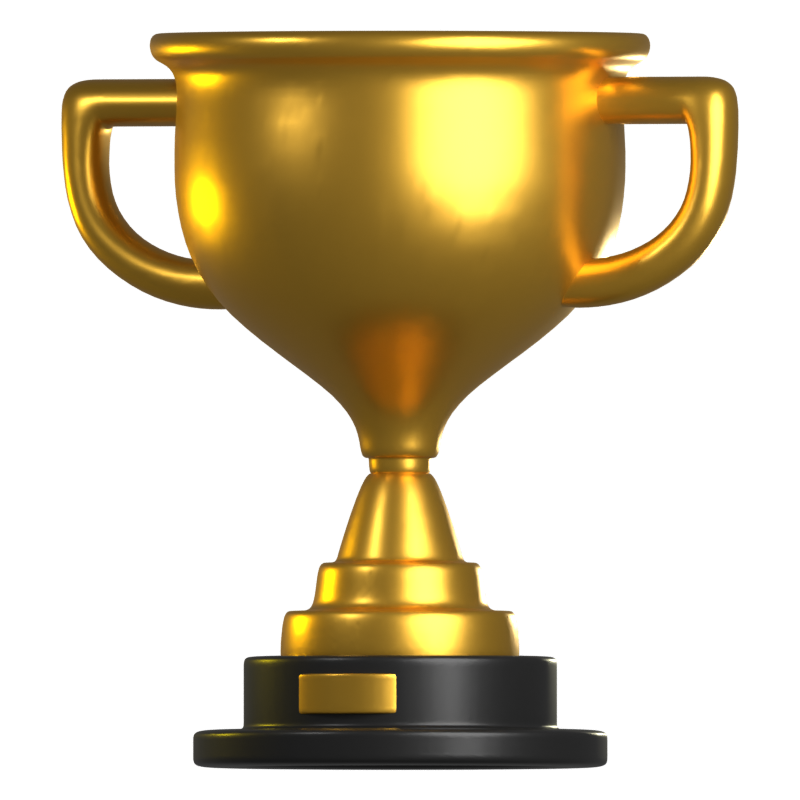 Golden Trophy Cup Shape 3D Icon 3D Graphic