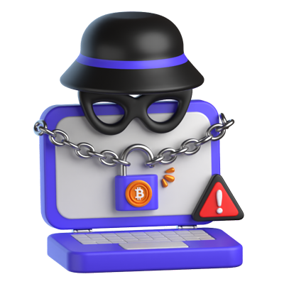 Crypto Fraud 3D Icon 3D Graphic