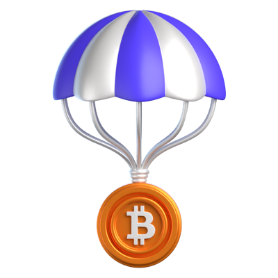 Krypto Airdrop 3D-Symbol 3D Graphic