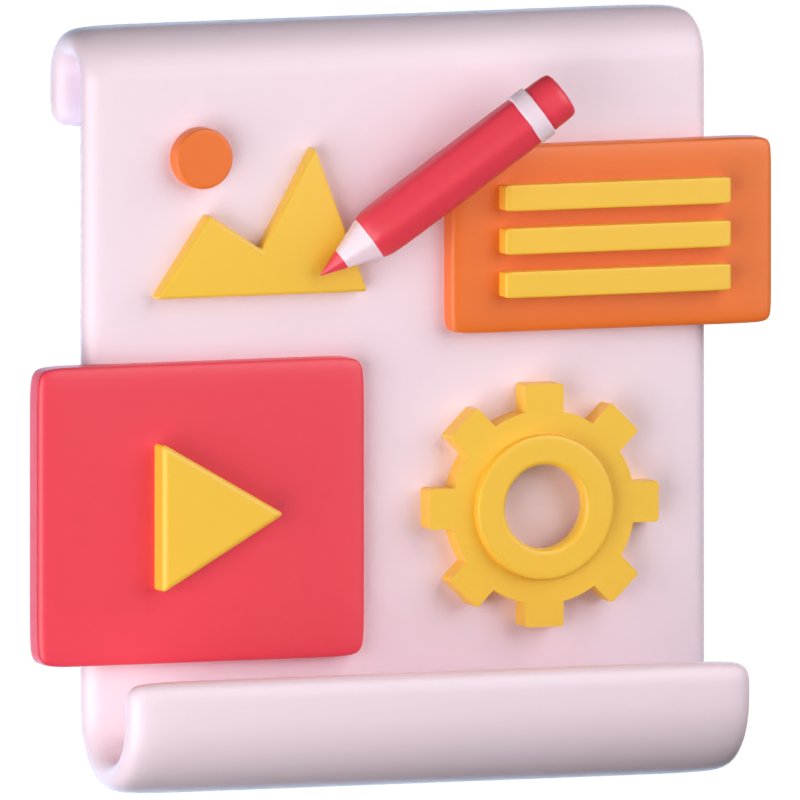 Content Management 3D Icon 3D Graphic