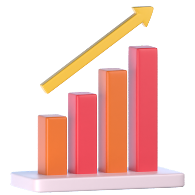 Increase Chart 3D Icon 3D Graphic