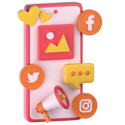 Social Media Marketing 3D-Symbol 3D Graphic