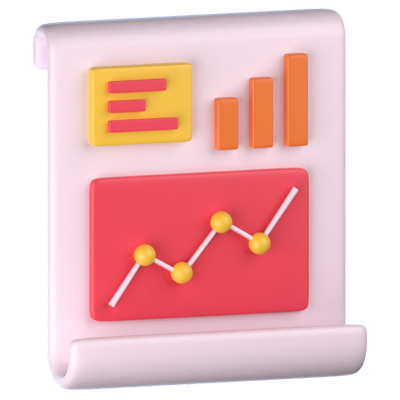 informe estadístico icono 3d 3D Graphic