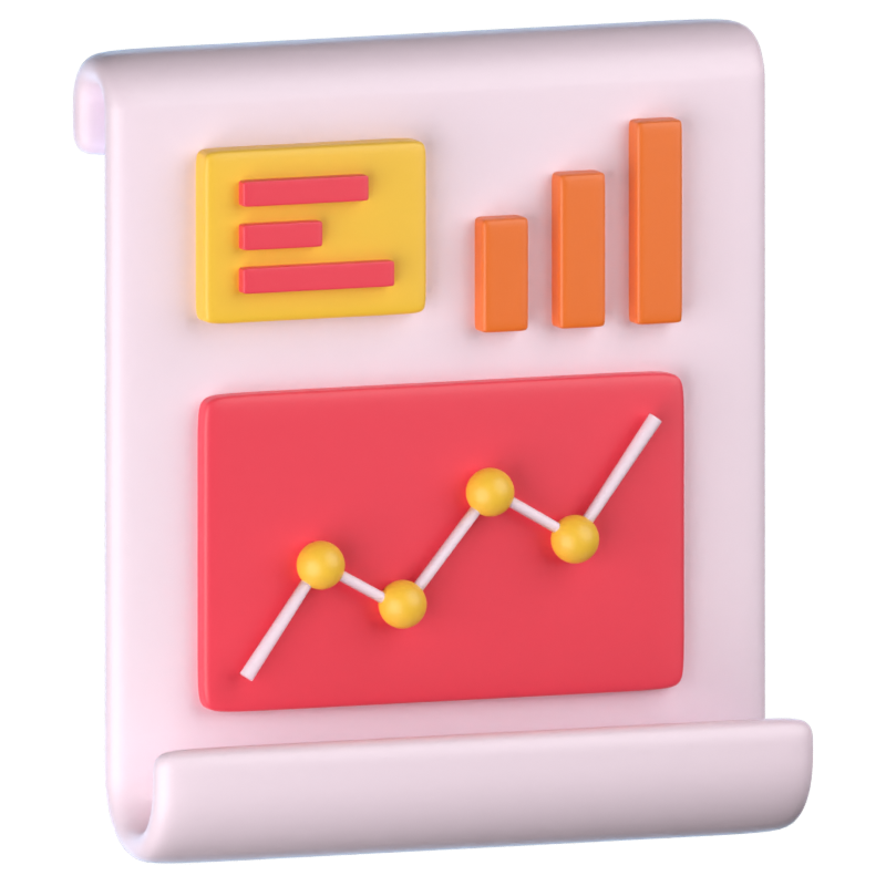 Statistics Report 3D Icon 3D Graphic