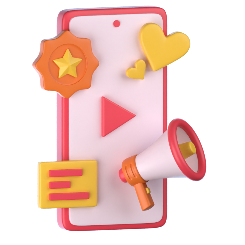 Mobile Marketing 3D-Symbol