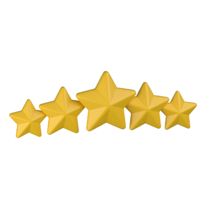 ícone 3d de classificação cinco estrelas 3D Graphic