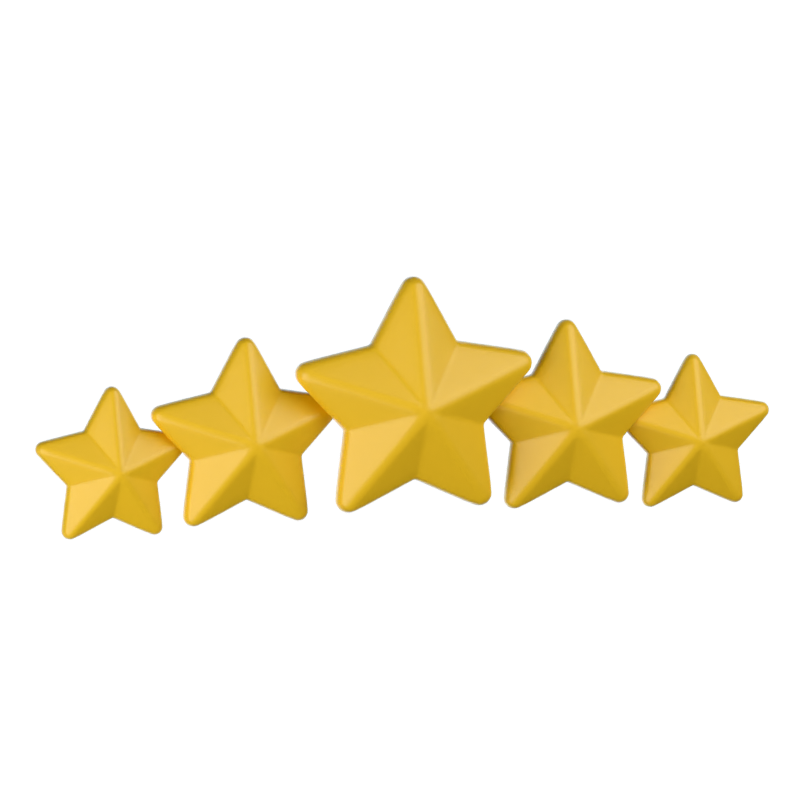 Ícone 3D de classificação cinco estrelas 3D Graphic