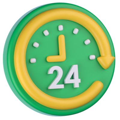 24 Hour Delivery 3D Icon 3D Graphic