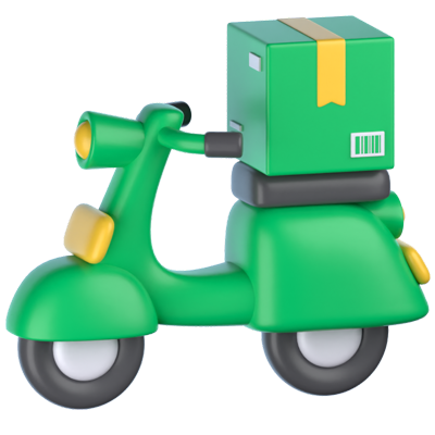 Delivery Scooter 3D Icon 3D Graphic