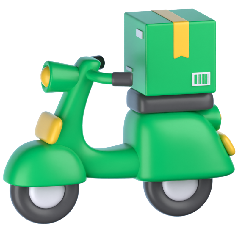 Delivery Scooter 3D Icon 3D Graphic