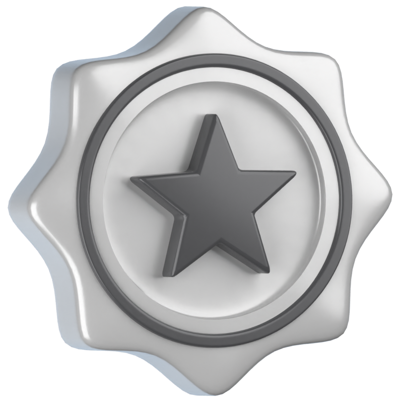 Ícone 3D da medalha estrela 3D Graphic